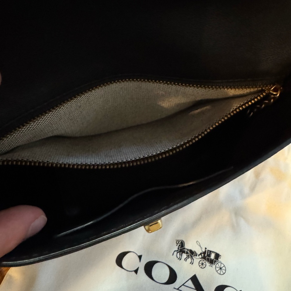 Coach Originals Turnlock Pouch Black Crossbody Bag with Gold Accents - Picture 8 of 9